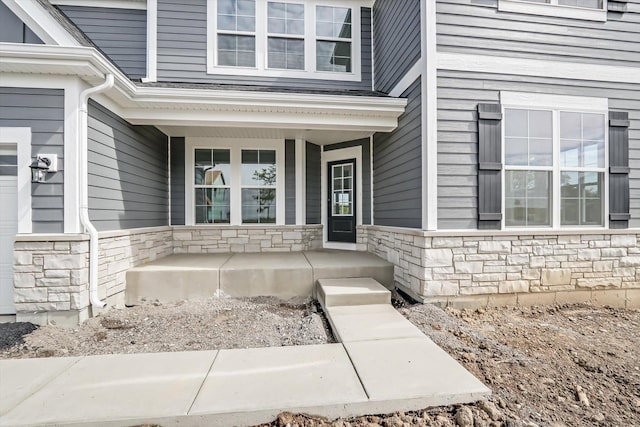 28 Open Pkwy, Hawthorn Woods, IL 60047 - property entrance with stone siding and covered porch