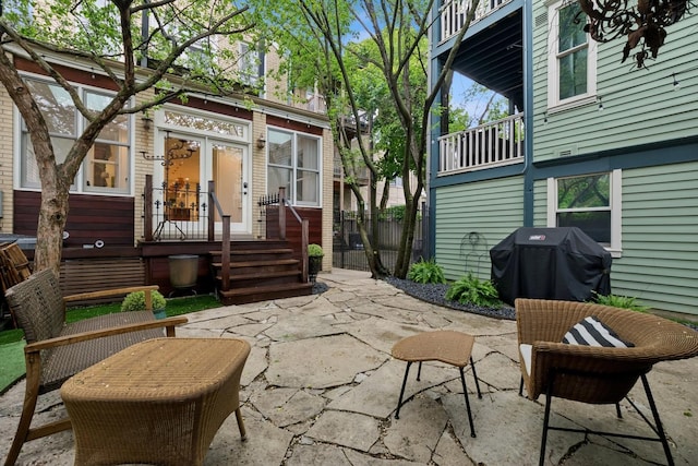 view of patio / terrace featuring a grill