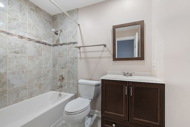 400 Bayview Ave, Naperville, IL 60565 - full bathroom featuring toilet, vanity,  shower combination, and baseboards