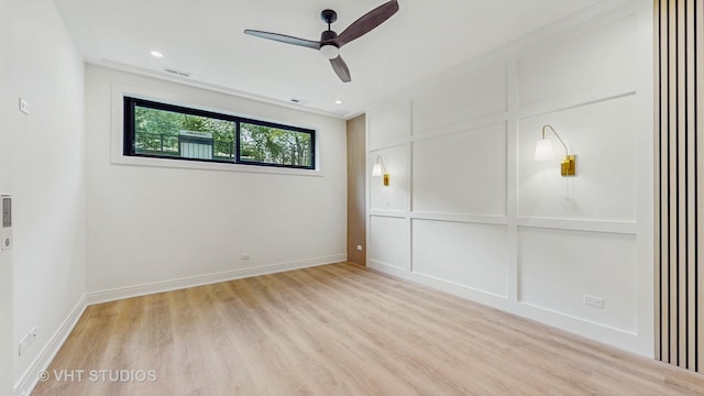 642 W Webster Ave Unit 1, Chicago, IL 60614 - unfurnished bedroom with light wood-style floors, ceiling fan, and recessed lighting