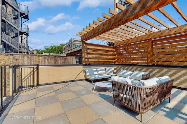 642 W Webster Ave Unit 1, Chicago, IL 60614 - view of patio featuring outdoor lounge area and a pergola