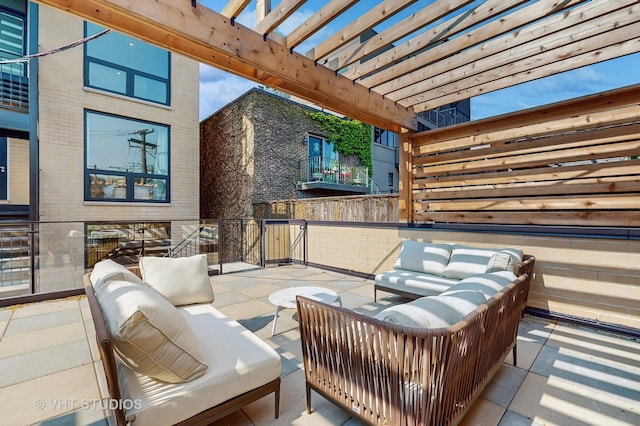 642 W Webster Ave Unit 1, Chicago, IL 60614 - view of patio / terrace with an outdoor living space and a pergola