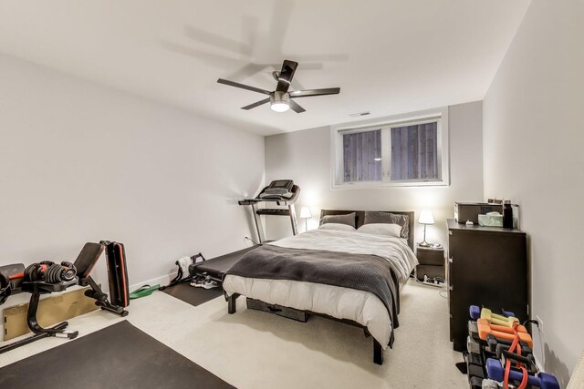 2312 W Belmont Ave Unit 1W, Chicago, IL 60618 - carpeted bedroom with a ceiling fan and baseboards