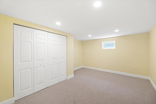 703 Berkshire Ln, Schaumburg, IL 60193 - unfurnished bedroom with carpet, baseboards, recessed lighting, and a closet