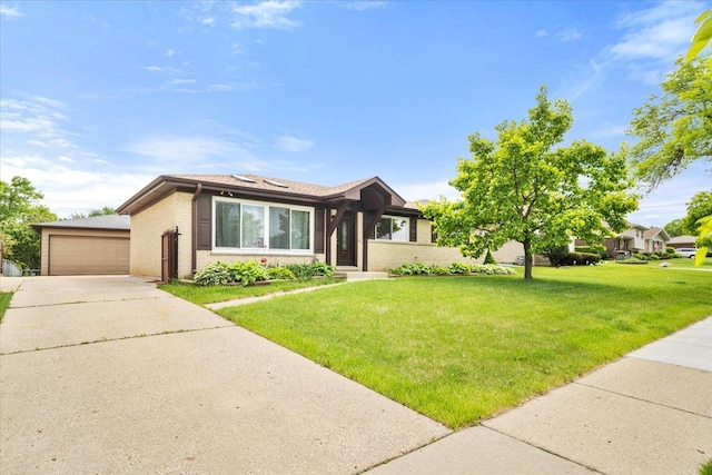 703 Berkshire Ln, Schaumburg, IL 60193 - single story home featuring brick siding, a front yard, and an outbuilding