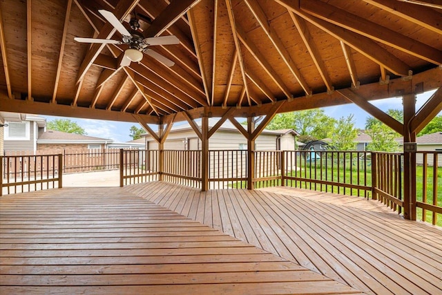 703 Berkshire Ln, Schaumburg, IL 60193 - deck with ceiling fan and a fenced backyard