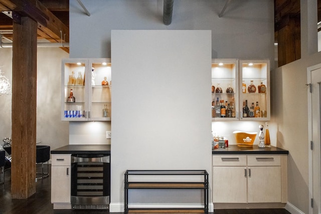 1727 S Indiana Ave Unit 214, Chicago, IL 60616 - indoor dry bar with wine cooler and dark wood-type flooring