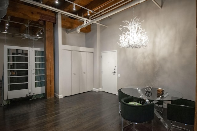 1727 S Indiana Ave Unit 214, Chicago, IL 60616 - basement featuring wood finished floors, a chandelier, and a ceiling fan