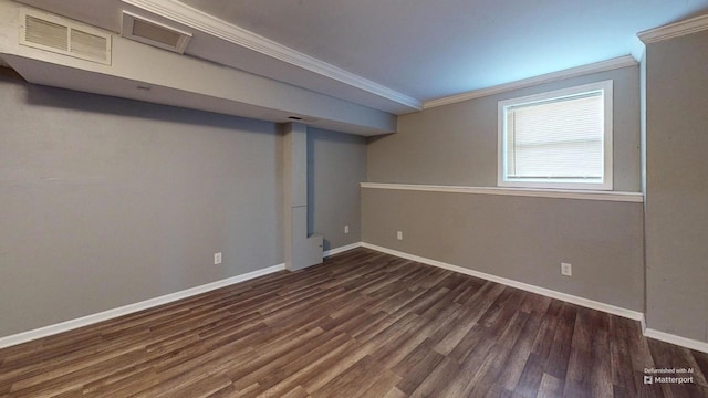 120 Harvest Glenn Dr, Davis Junction, IL 61020 - below grade area featuring crown molding and wood finished floors