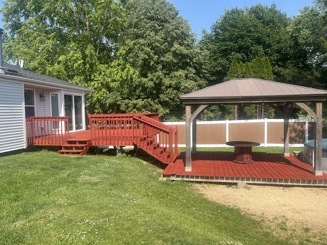 120 Harvest Glenn Dr, Davis Junction, IL 61020 - view of yard with a gazebo and a deck