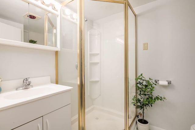 1410 Barnhart Ct, Zion, IL 60099 - bathroom featuring a stall shower and vanity