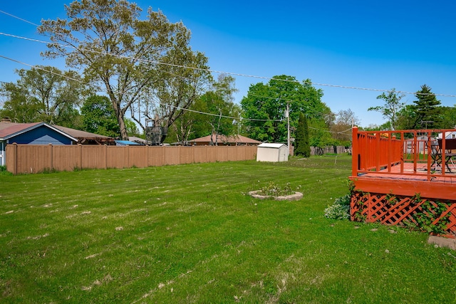 1410 Barnhart Ct, Zion, IL 60099 - view of yard with a wooden deck