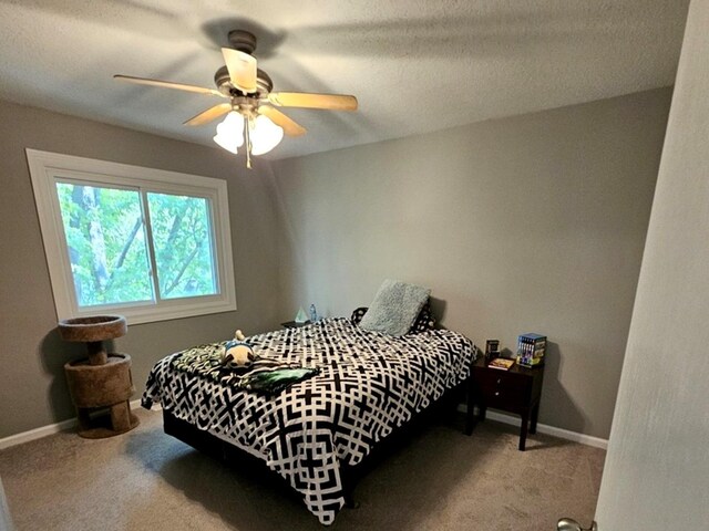 1602 Nightengale Cir, Lindenhurst, IL 60046 - bedroom with carpet, baseboards, and ceiling fan