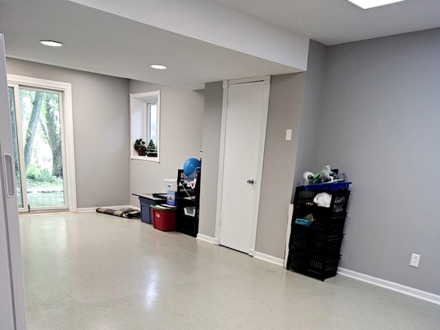 1602 Nightengale Cir, Lindenhurst, IL 60046 - basement with baseboards and recessed lighting