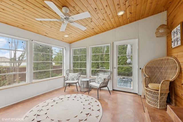 269 Cascade Dr, Crystal Lake, IL 60012 - sunroom with lofted ceiling, healthy amount of natural light, and ceiling fan