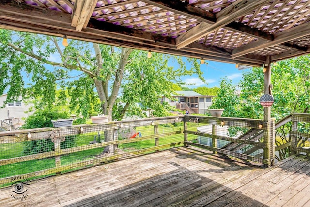 7707 Bristol Ln, Tinley Park, IL 60477 - deck with a pergola and a lawn