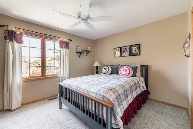 1607 Park Point, Ridge Point, Park Ridge, IL 60068 - bedroom with light carpet, baseboards, and a ceiling fan