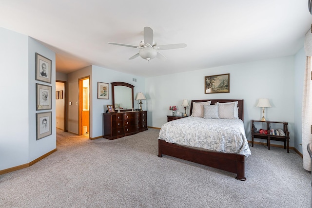 1607 Park Point, Ridge Point, Park Ridge, IL 60068 - carpeted bedroom with baseboards, ceiling fan, and connected bathroom