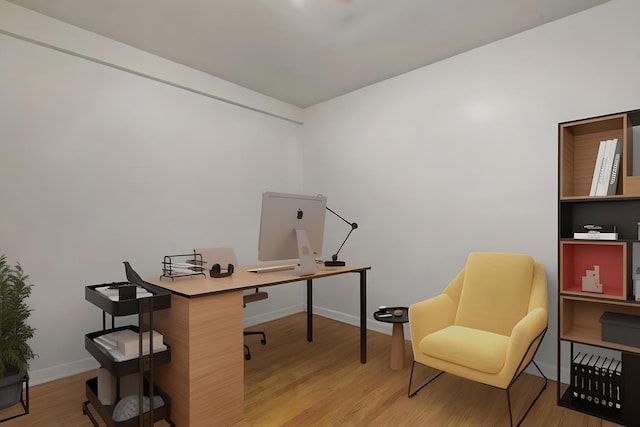 419 Glenshire Rd, Glenview, IL 60025 - office area featuring baseboards and wood finished floors