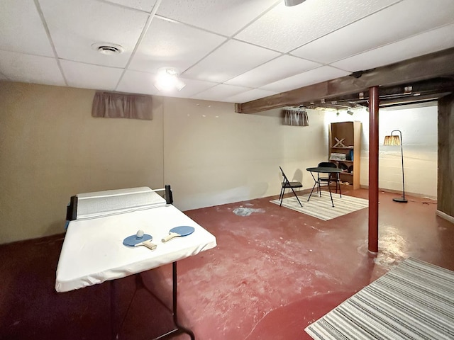 1351 W Stover St, Freeport, IL 61032 - finished below grade area with a drop ceiling