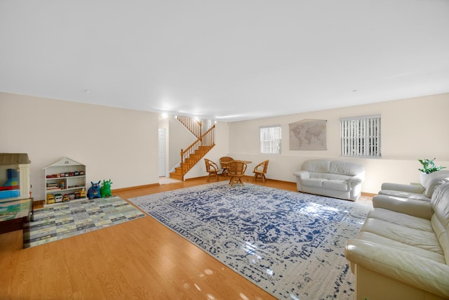 679 Prestwick Ln, Wheeling, IL 60090 - living room with stairway and wood finished floors