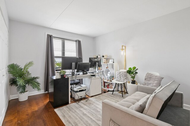 9737 N Fox Glen Dr Unit 5C, Niles, IL 60714 - office featuring wood finished floors and baseboards