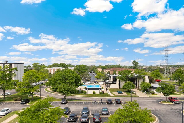 9737 N Fox Glen Dr Unit 5C, Niles, IL 60714 - bird's eye view of a pool