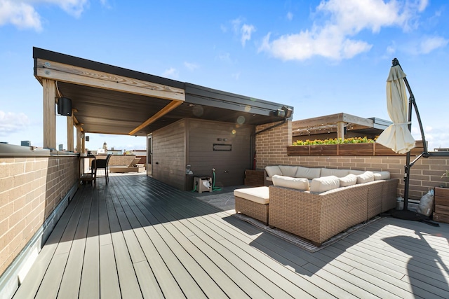 1513 W Walton St Unit 3, Chicago, IL 60642 - wooden deck with an outdoor living space