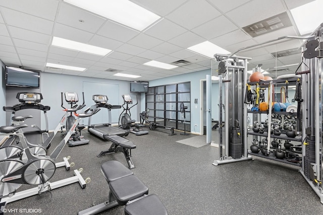 1200 W Monroe St Unit 808, Chicago, IL 60607 - workout area with a drop ceiling