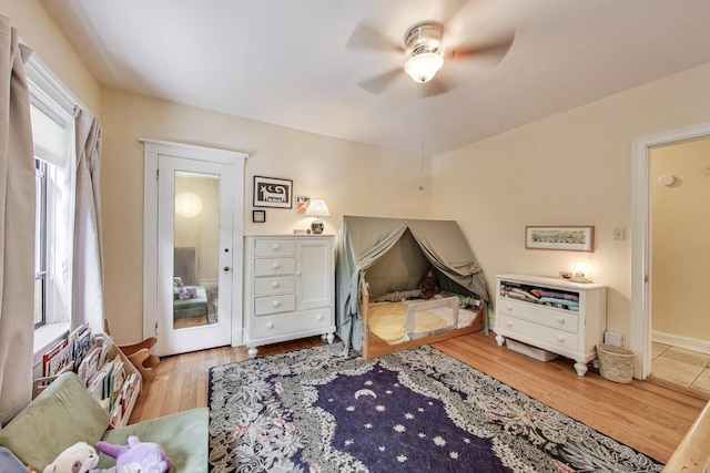5143 S Greenwood Ave Unit 1, Chicago, IL 60615 - bedroom featuring wood finished floors and ceiling fan