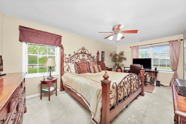 1136 S Naper Blvd, Naperville, IL 60540 - bedroom with light colored carpet, baseboards, and a ceiling fan