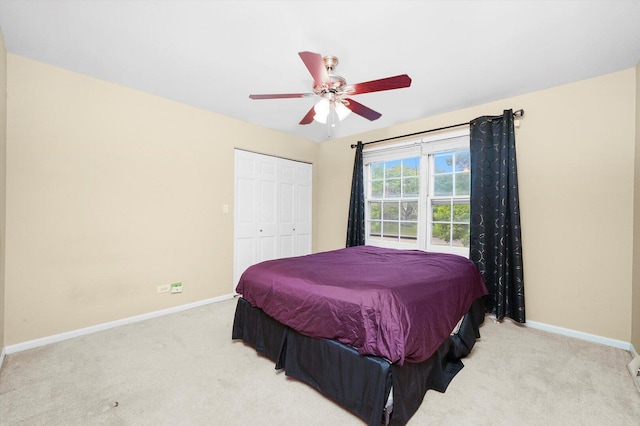 1136 S Naper Blvd, Naperville, IL 60540 - carpeted bedroom with baseboards, a closet, and ceiling fan