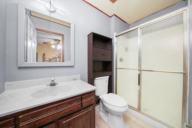 1136 S Naper Blvd, Naperville, IL 60540 - bathroom with vanity, toilet, and a stall shower
