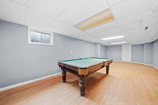 1136 S Naper Blvd, Naperville, IL 60540 - game room with light wood-type flooring, billiards table, baseboards, and a drop ceiling