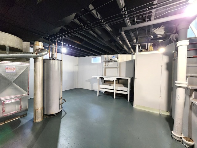 673 Slade Ave, Elgin, IL 60120 - below grade area featuring gas water heater and heating unit