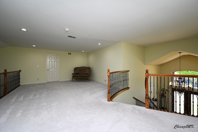 328 Erie Cir, Bloomingdale, IL 60108 - carpeted spare room featuring recessed lighting, baseboards, a smoke detector, and vaulted ceiling