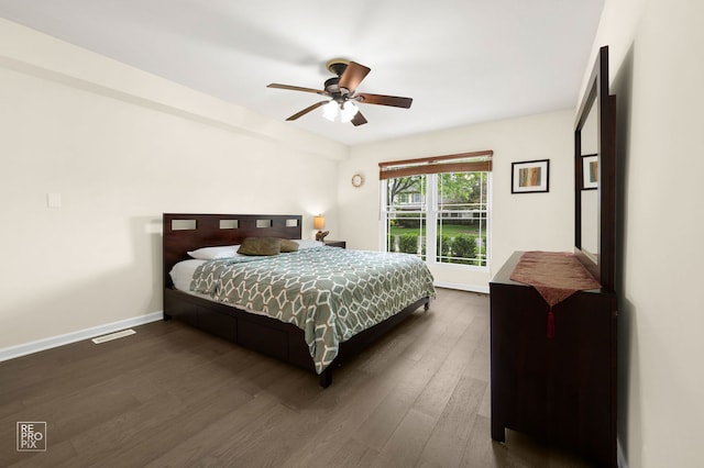 820 N Dexter Ln, Hoffman Estates, IL 60169 - bedroom featuring dark wood finished floors, baseboards, and ceiling fan