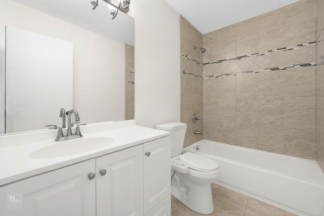 820 N Dexter Ln, Hoffman Estates, IL 60169 - bathroom with toilet, vanity, bathtub / shower combination, and tile patterned floors