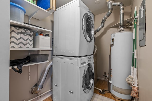 5 Cobblestone Ct Unit C, Palos Hills, IL 60465 - laundry room with stacked washer / dryer and water heater