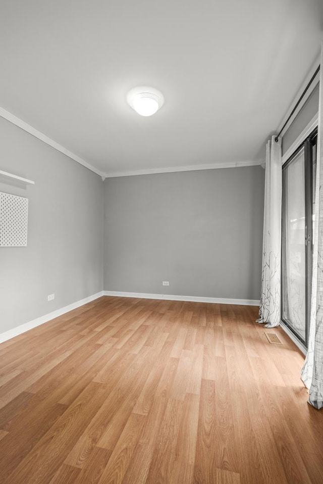 5 Cobblestone Ct Unit C, Palos Hills, IL 60465 - spare room featuring crown molding, light wood finished floors, and baseboards