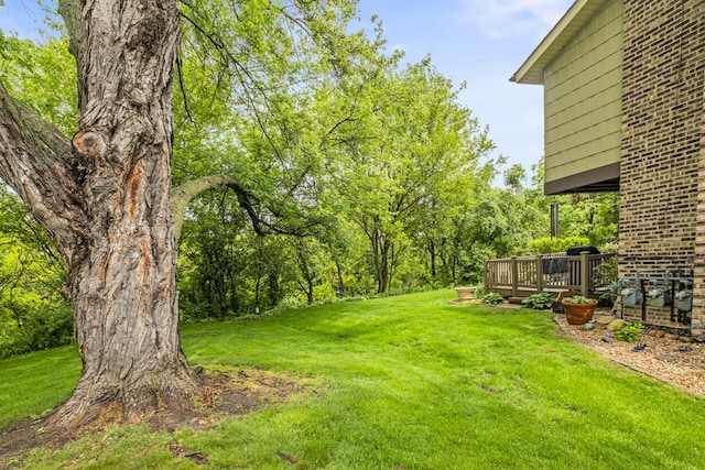5 Cobblestone Ct Unit C, Palos Hills, IL 60465 - view of grassy yard featuring a wooden deck