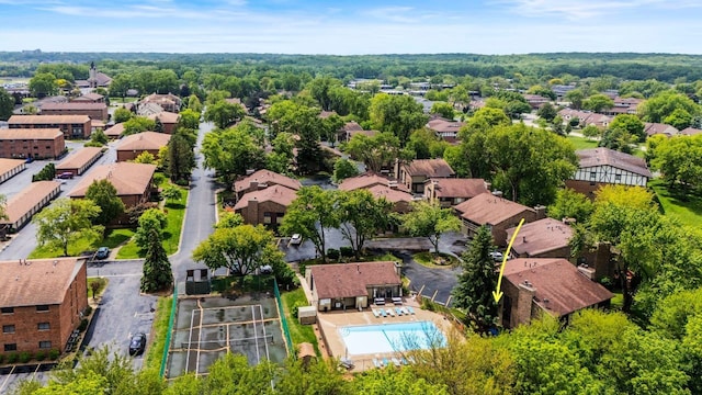 5 Cobblestone Ct Unit C, Palos Hills, IL 60465 - aerial view of residential area with a pool area