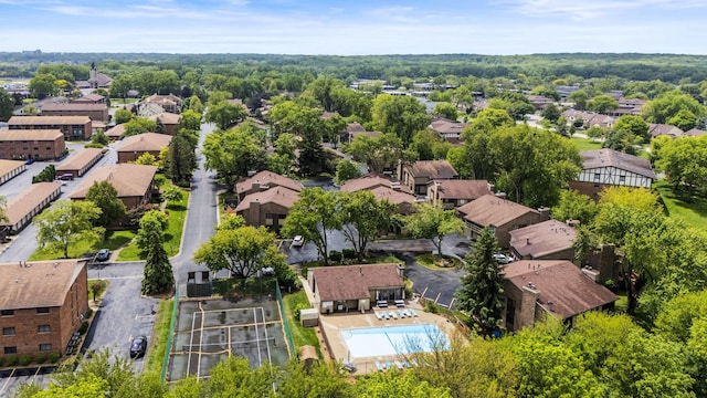 5 Cobblestone Ct Unit C, Palos Hills, IL 60465 - aerial view of residential area featuring a pool area