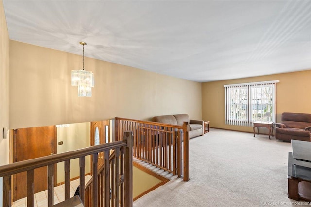 15435 Orogrande Dr, Oak Forest, IL 60452 - living area featuring a chandelier and carpet flooring