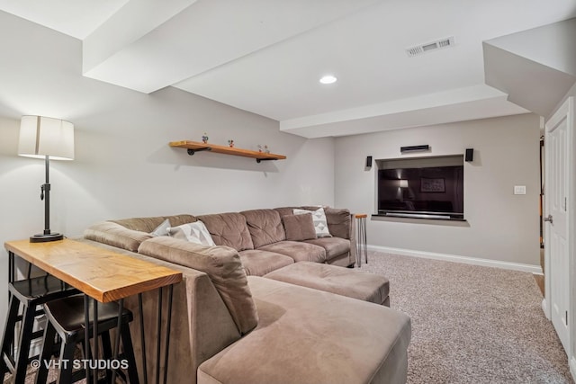 651 Clover Dr, Algonquin, IL 60102 - carpeted living area featuring baseboards and recessed lighting