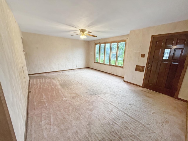 942 W Villa Dr, Des Plaines, IL 60016 - carpeted foyer entrance featuring ceiling fan and baseboards