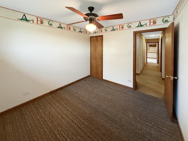 942 W Villa Dr, Des Plaines, IL 60016 - carpeted empty room featuring a ceiling fan and baseboards