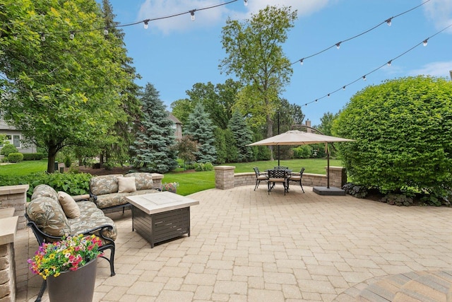 2156 Red Maple Ln, Aurora, IL 60502 - view of patio featuring an outdoor hangout area and outdoor dining space