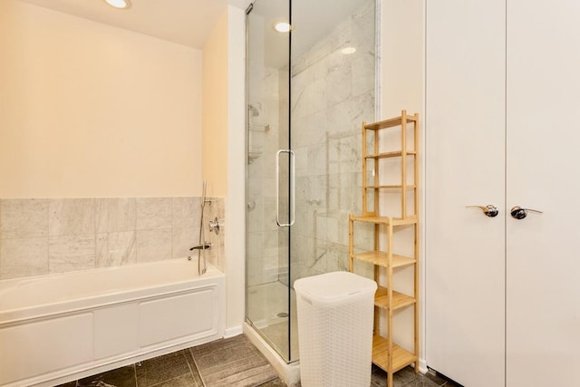 600 N Fairbanks Ct Unit 3306, Chicago, IL 60611 - full bath with a shower stall, a bath, and recessed lighting