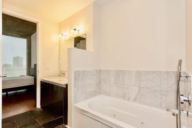600 N Fairbanks Ct Unit 3306, Chicago, IL 60611 - ensuite bathroom featuring a tub with jets and vanity